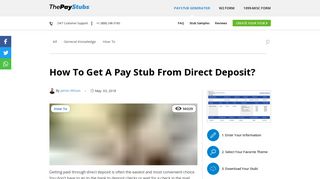 How To Get A Pay Stub From Direct Deposit? - Paystub Generator