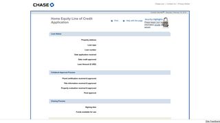 Chase Online - Loan Status