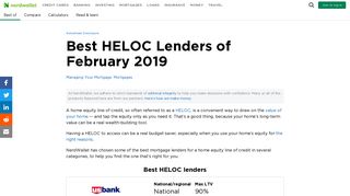 Best HELOC lenders of January 2019 - NerdWallet