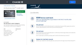 Chase Ink Business Cash Credit Card | Chase.com