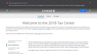 IRA | 2018 Tax Center | Chase.com