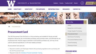Procurement Card | Procurement Services