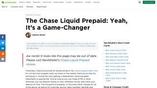 The Chase Liquid Prepaid: Yeah, It's a Game-Changer - NerdWallet