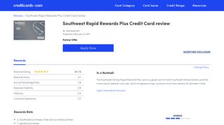 Southwest Rapid Rewards Plus Visa Signature Card Review ...