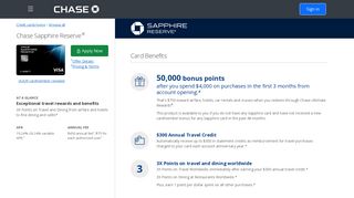 Chase Sapphire Reserve Credit Card | Chase.com - Chase Credit Cards