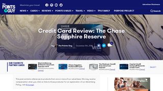 The Chase Sapphire Reserve | Credit Card Review | The Points Guy