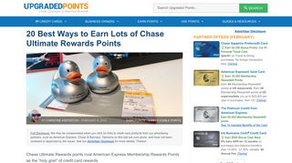 20 Best Ways to Earn Lots of Chase Ultimate Rewards Points [Updated]