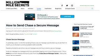 Chase Secure Message | Million Mile Secrets