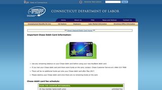 Chase Debit Info - Connecticut Department of Labor