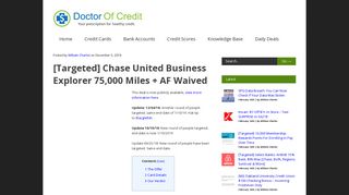 [Targeted] Chase United Business Explorer 75,000 Miles + AF Waived ...