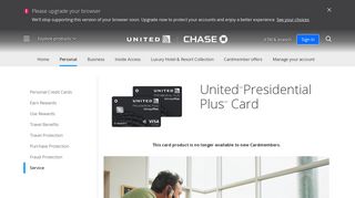 Service | United Presidential Plus Card | chase.com