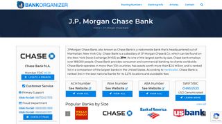 J.P. Morgan Chase Bank Online Banking - Bank Organizer