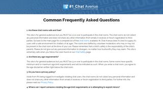 #1 Chat Avenue - Chat Room Frequently Asked Questions