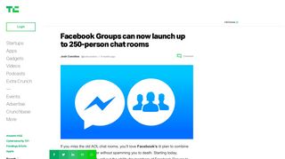 Facebook Groups can now launch up to 250-person chat rooms ...