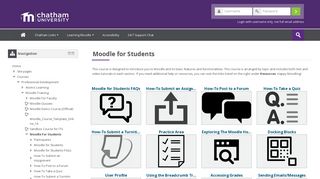 Course: Moodle For Students: Introduction - Chatham University
