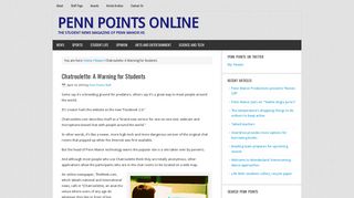 Chatroulette: A Warning for Students - Penn Points Online
