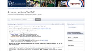 How do I get to my TigerMail? - Tigerpedia - Chattanooga State ...