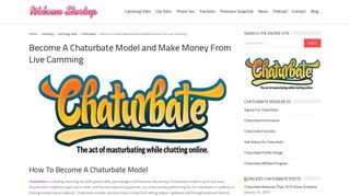 Performers Wanted: Become A Chaturbate Model - Webcam Startup