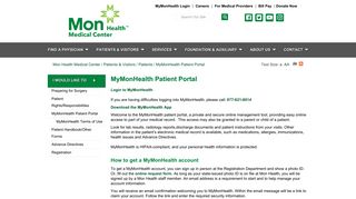 MyMonHealth Patient Portal | Mon Health Medical Center