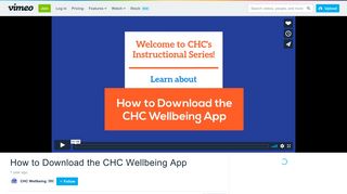 How to Download the CHC Wellbeing App on Vimeo