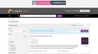 Intranet Jobs, Vacancies & Careers - Caterer