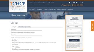 User login - The College of Health Care Professions