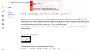 Login, Settings, and Notifications Lecture-3: New Student Orientation ...