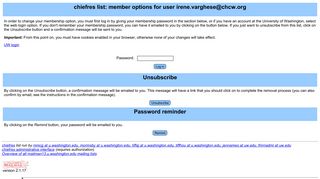 chiefres list: member options for user <span class=
