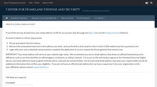 Create a CHDS Login Account | Center for Homeland Defense and ...