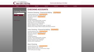 Cheaha Bank > Personal > Checking Accounts