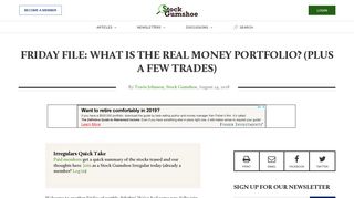 Friday File: What is the Real Money Portfolio? (Plus a few trades ...