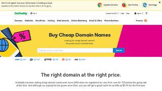 Cheap Domain Name Registration | Buy & Save Today - GoDaddy