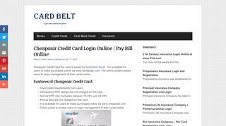 Cheapoair Credit Card Login Online | Pay Bill Online - CardBelt.com