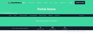 Portal Home - CheapWindowsVPS.com