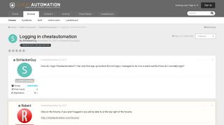 Logging in cheatautomation - General Discussion - CheatAutomation