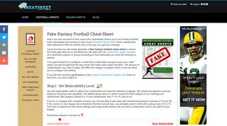 Generate a Fake Fantasy Football Cheat Sheet - Cheat Sheet War Room