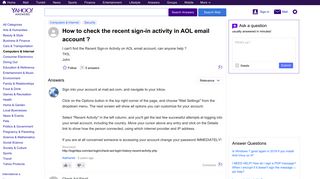 How to check the recent sign-in activity in AOL email account ...