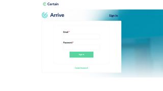 Create app login - Certain Arrive