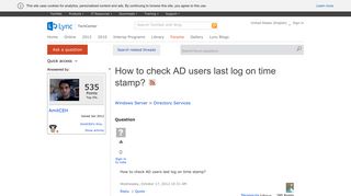 How to check AD users last log on time stamp? - Microsoft