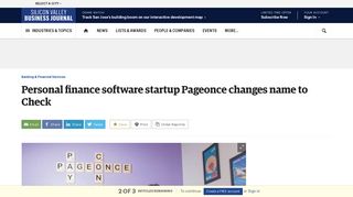 Personal finance software startup Pageonce changes name to Check ...