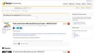 Fake email from Microsoft Account team - WATCH OUT | Norton Community