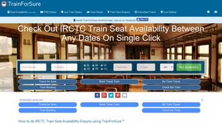 IRCTC Train Seat Availability | Train Enquiry Seat Availability
