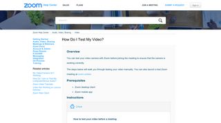 How Do I Test My Video? – Zoom Help Center - Zoom Support