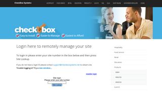 Login here to remotely manage your site - CheckBox Systems