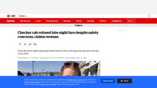 Checker cab refused late-night fare despite safety concerns, claims ...
