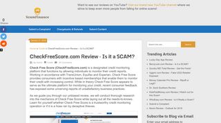 CheckFreeScore.com Review - Is it a SCAM? - ScamFinance