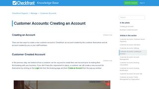 Customer Accounts: Creating an Account – Checkfront Support