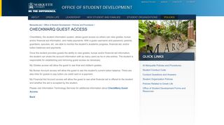 CheckMarq Guest Access // Office of Student Development ...