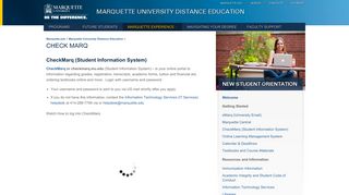 Check Marq // Marquette University Distance Education // Marquette ...