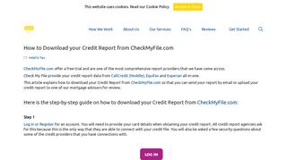 How to Download your Credit Report from CheckMyFile.com